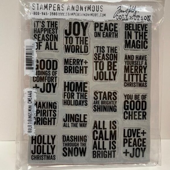 Tim Holtz  Collection Bold tidings Mini Stampers Anonymous - Picture 1 of 2